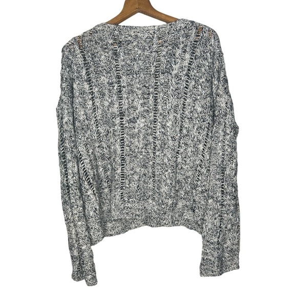 DENIM & SUPPLY RALPH LAUREN Gray and White Marled Open Knit Sweater Size XL - Picture 2 of 15